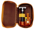 Parker Leather Double Edge Razor & Blades Travel Case