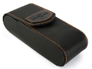 Edwin Jagger DE Razor Case - Black with Orange Stitching